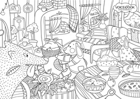 Гигантская раскраска: Волк и семеро козлят. А0