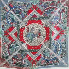 Платок. BLOSYAK. 65х65, хлопок/шёлк. Заяц