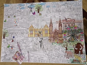 Постер-раскраска: Красноярск. 120х92 см